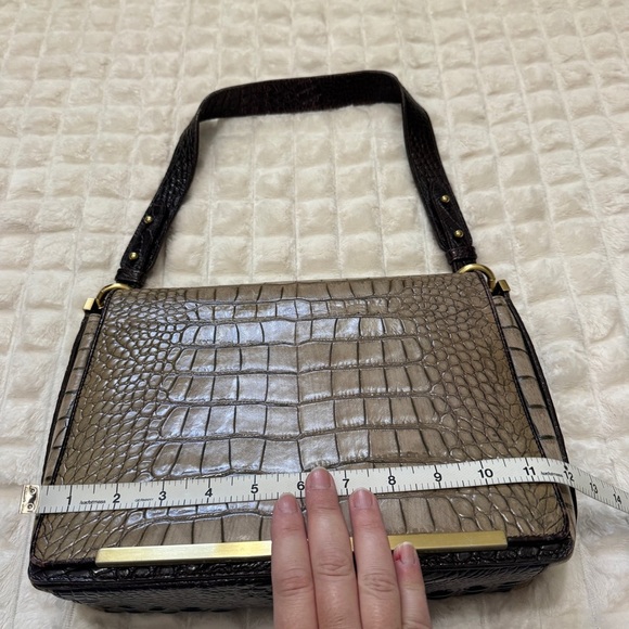 Brahmin Hudson Shoulder Bag Purse Handbag Cross Embossed Leather Flap Designer - Picture 7 of 12